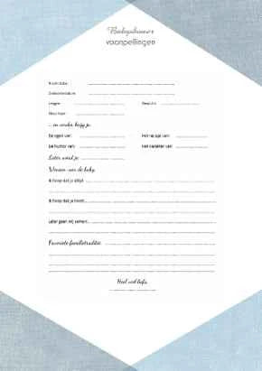 Babyshower invulkaarten